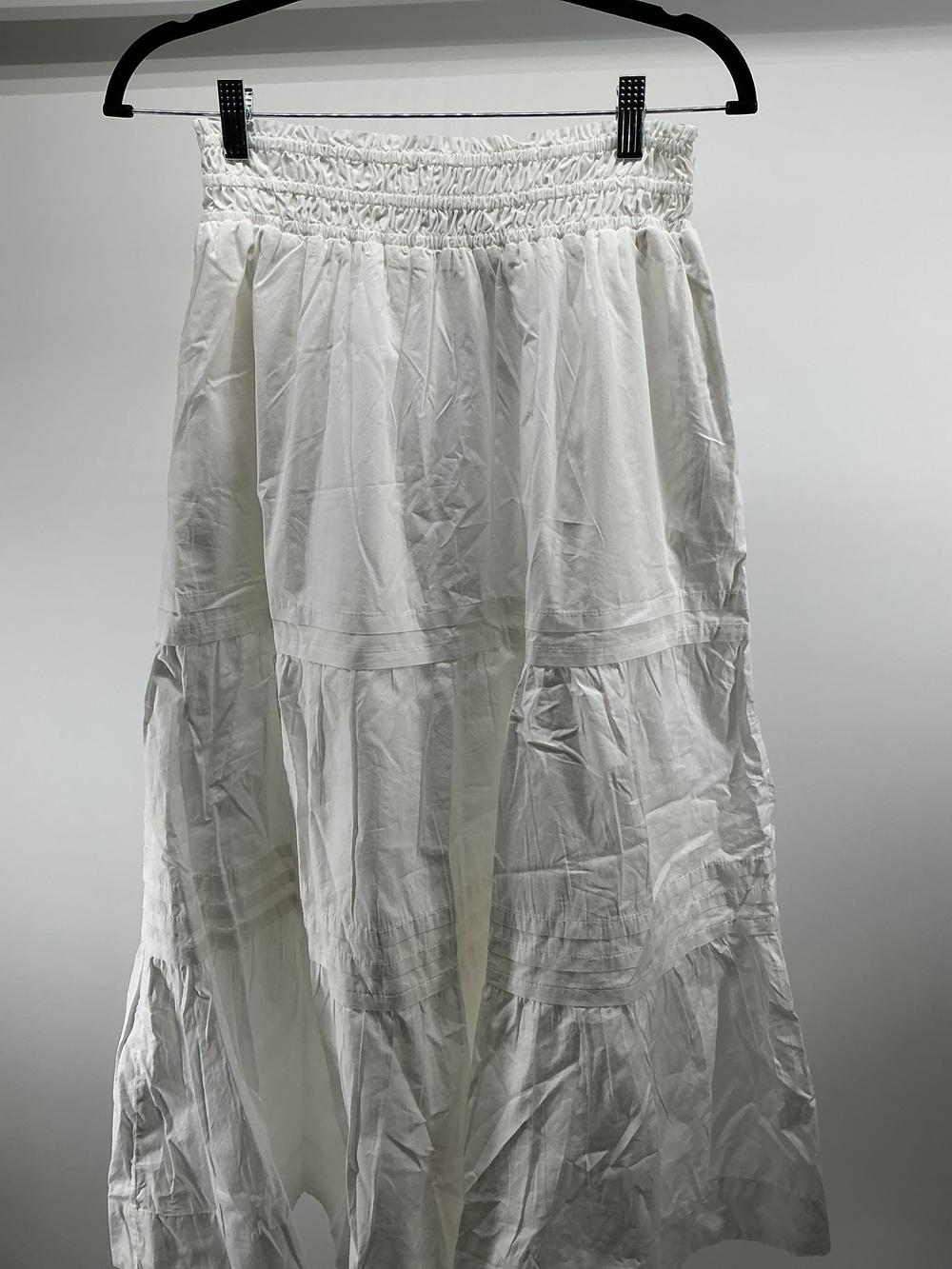 100% Organic Cotton Poplin Tiered Maxi Skirt